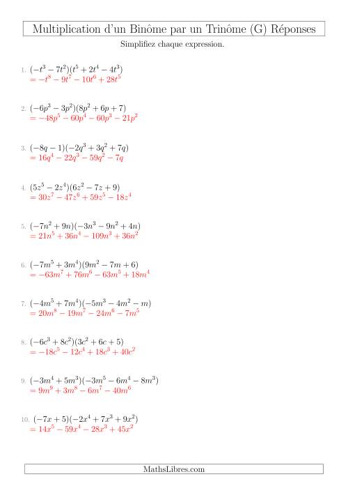 Multiplication d’un Binôme par un Trinôme (G) page 2