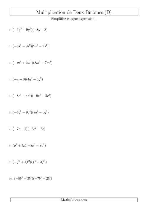 Multiplication de Deux Binômes (D)