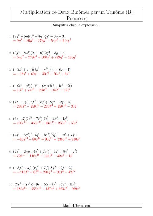 Multiplication de Deux Binômes par un Trinôme (B) page 2