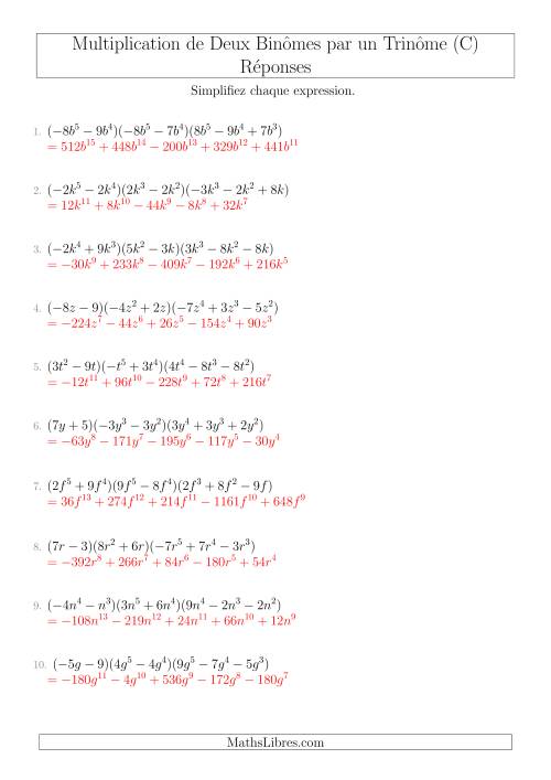 Multiplication de Deux Binômes par un Trinôme (C) page 2