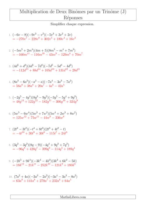 Multiplication de Deux Binômes par un Trinôme (J) page 2