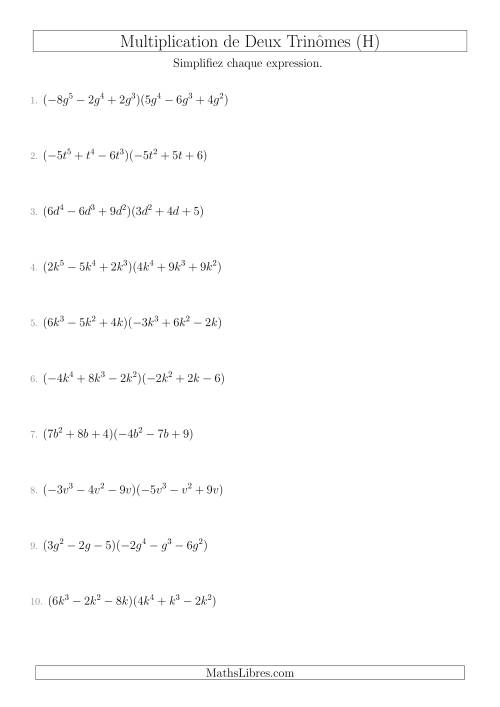 Multiplication de Deux Trinômes (H)