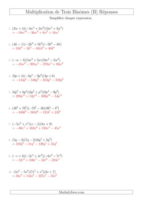 Multiplication de Trois Binômes (B) page 2