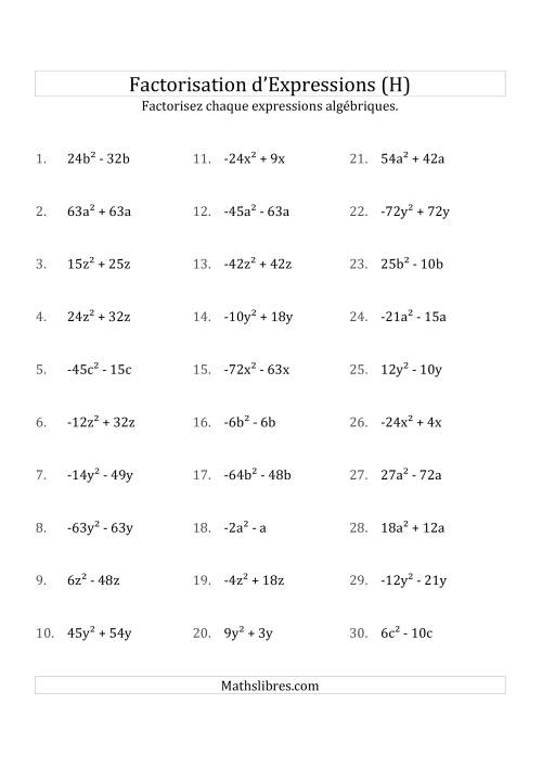 Factorisation d'Expressions Sans la Formule Quadratique (avec des Racines Carrées, Coefficients Composés, & Multiplicateurs Négatifs & Positifs) (H)