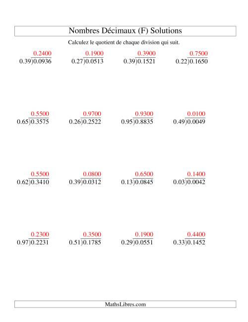 Division de nombres décimaux (0,01 à 0,99) (F) page 2