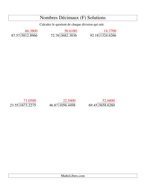 Division de nombres décimaux (10,01 à 10,99) (F) page 2