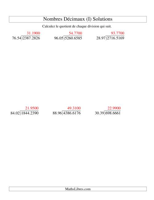 Division de nombres décimaux (10,01 à 10,99) (I) page 2