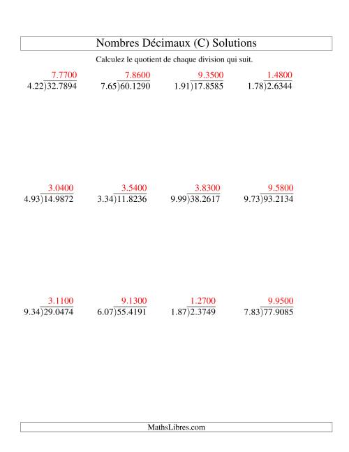 Division de nombres décimaux (1,01 à 1,99) (C) page 2
