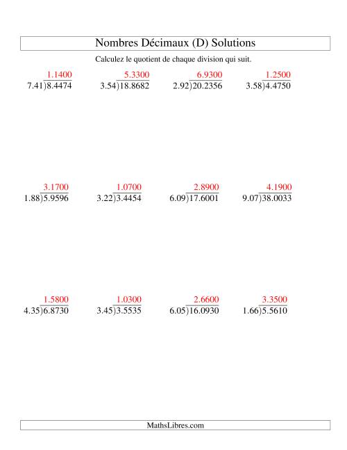 Division de nombres décimaux (1,01 à 1,99) (D) page 2