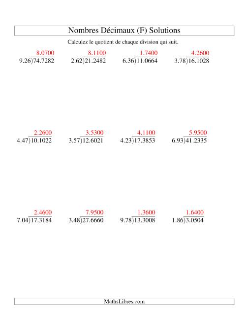 Division de nombres décimaux (1,01 à 1,99) (F) page 2