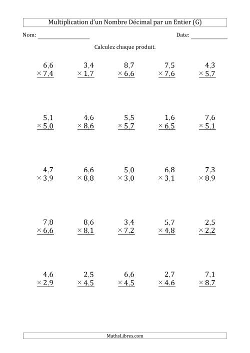 Multipication d'un Nombre à 2 Chiffres des Centièmes par un Nombre à 2 Chiffres des Centièmes (G)