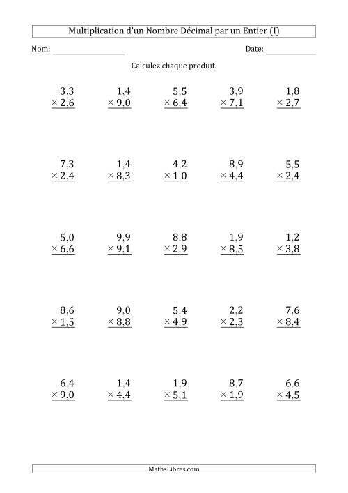 Multipication d'un Nombre à 2 Chiffres des Centièmes par un Nombre à 2 Chiffres des Centièmes (I)
