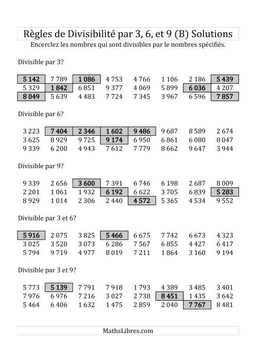 Divisibilité par 3, 6 et 9 -- 4-chiffres (B) page 2