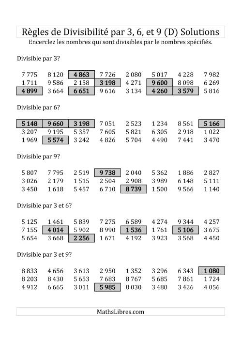 Divisibilité par 3, 6 et 9 -- 4-chiffres (D) page 2