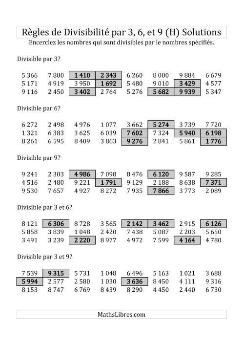 Divisibilité par 3, 6 et 9 -- 4-chiffres (H) page 2