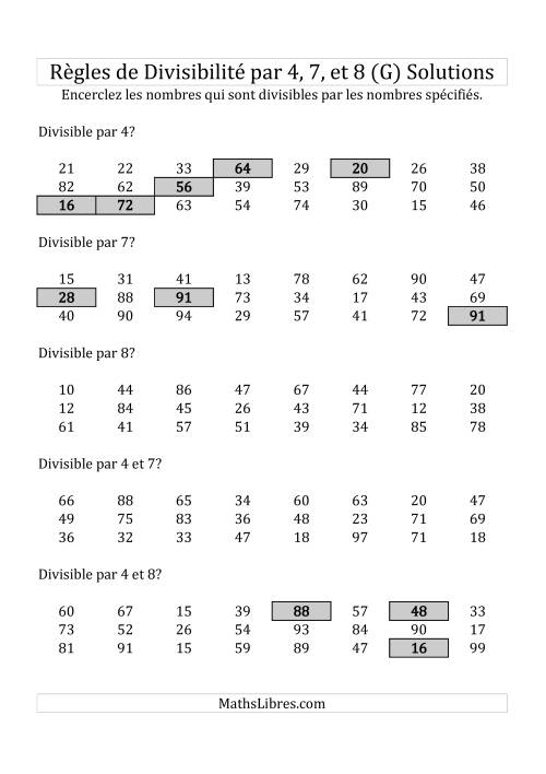 Divisibilité par 4, 7 et 8 -- 2-chiffres (G) page 2