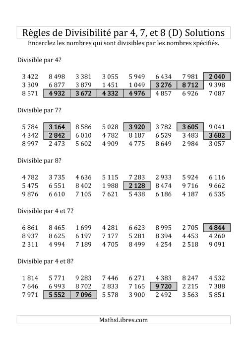 Divisibilité par 4, 7 et 8 -- 4-chiffres (D) page 2