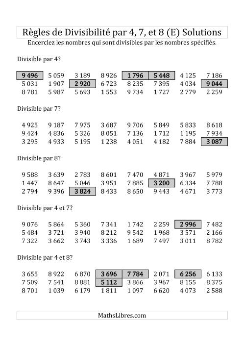 Divisibilité par 4, 7 et 8 -- 4-chiffres (E) page 2