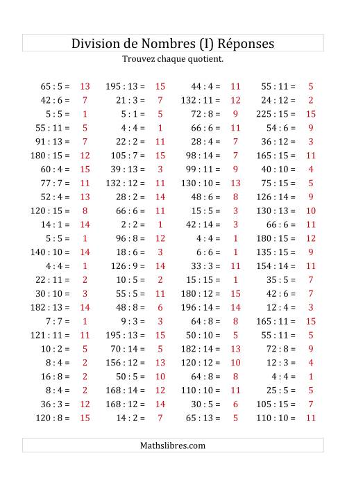 Division de Nombres Jusqu'à 225 (I) page 2