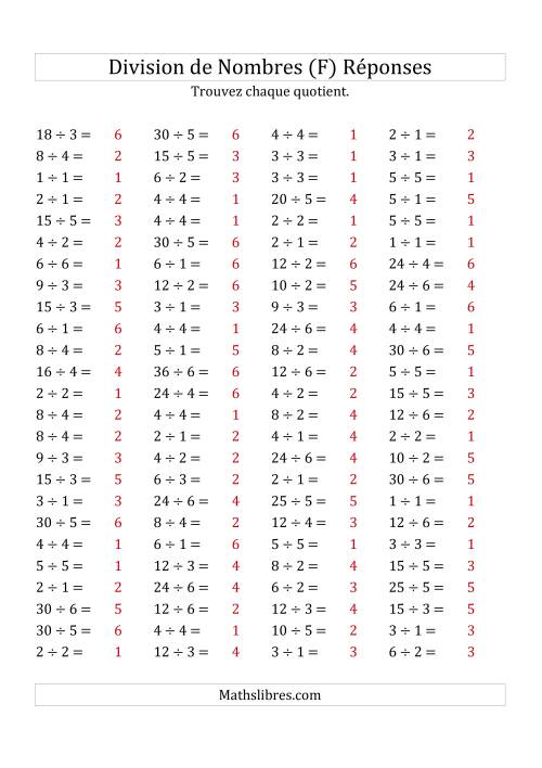 Division de Nombres Jusqu'à 36 (F) page 2