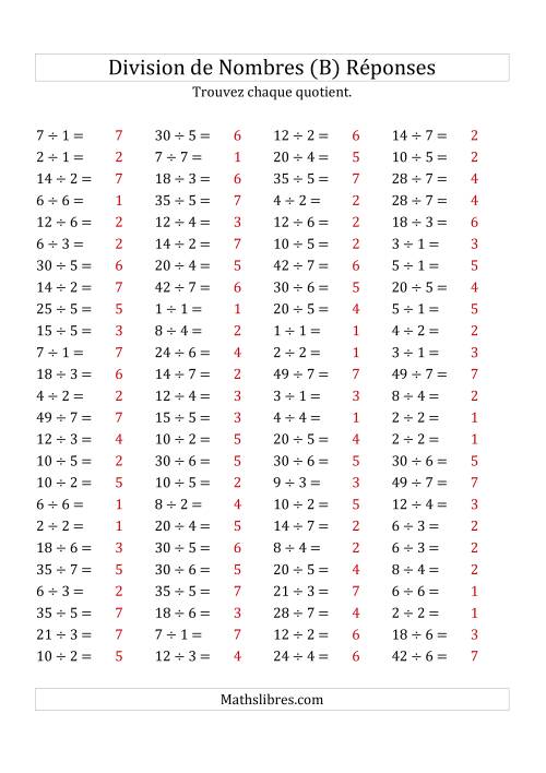 Division de Nombres Jusqu'à 49 (B) page 2