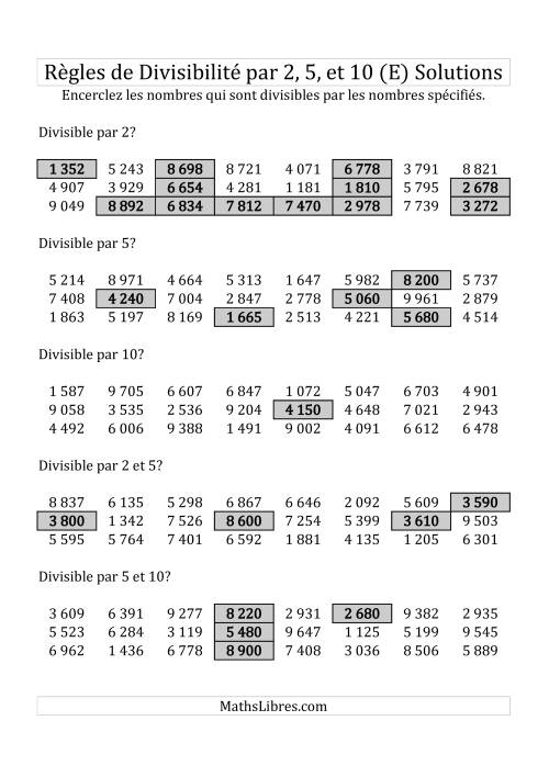 Divisibilité par 2, 5 et 10 -- 4-chiffres (E) page 2