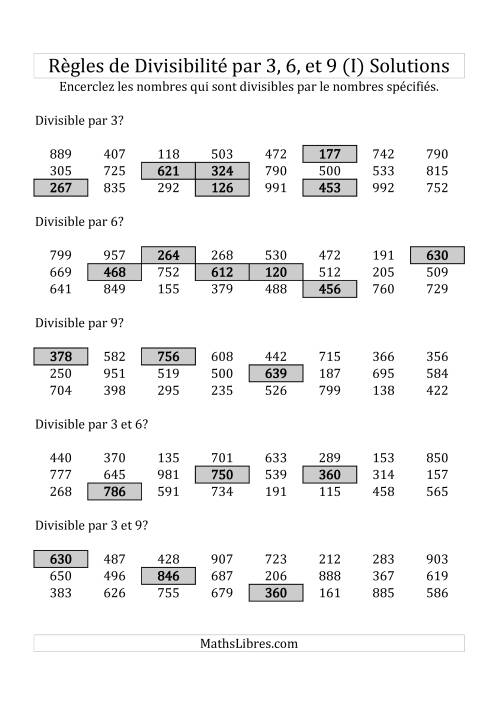 Divisibilité par 3, 6 et 9 -- 3-chiffres (I) page 2