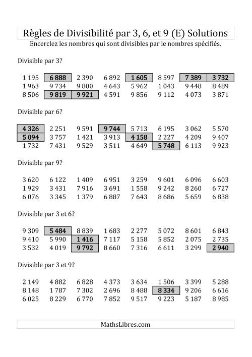 Divisibilité par 3, 6 et 9 -- 4-chiffres (E) page 2