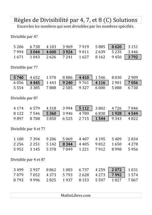 Divisibilité par 4, 7 et 8 -- 4-chiffres (C) page 2