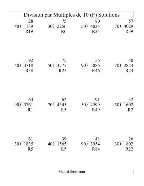 Division Longue -- Multiple de 10 -- Quotient Deux-Chiffres (F) page 2