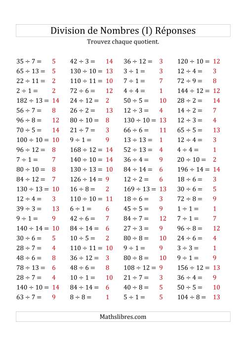 Division de Nombres Jusqu'à 196 (I) page 2