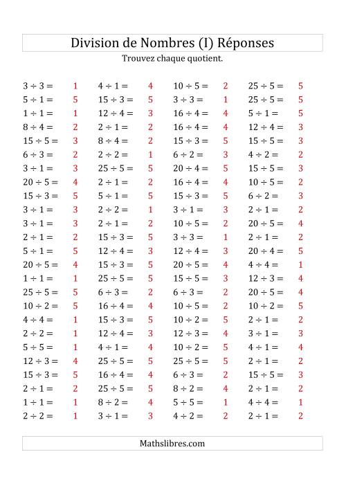 Division de Nombres Jusqu'à 25 (I) page 2