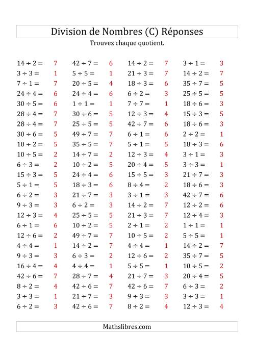 Division de Nombres Jusqu'à 49 (C) page 2