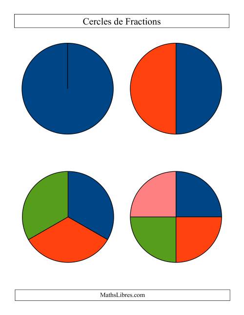 Cercles de Fractions Multicolore Larges Non-Étiquetés