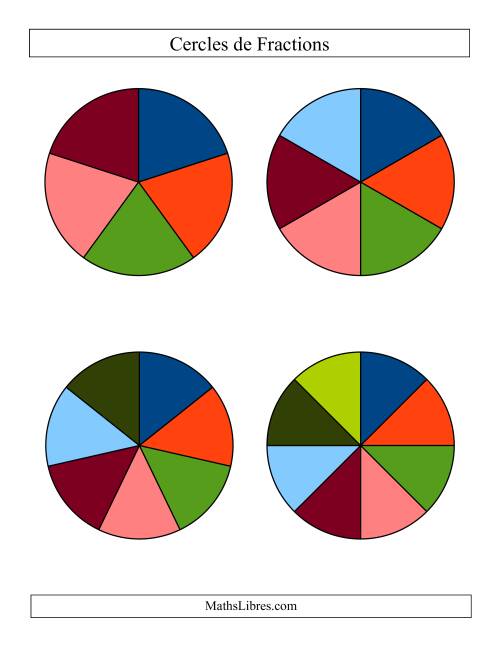 Cercles de Fractions Multicolore Larges Non-Étiquetés page 2