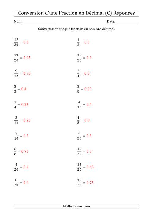 Conversion de Fractions en Nombres Décimaux Finis (C) page 2