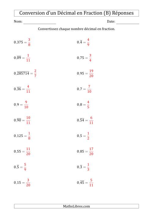 Conversion de Nombres Décimaux Finiset Périodiques en Fractions (B) page 2