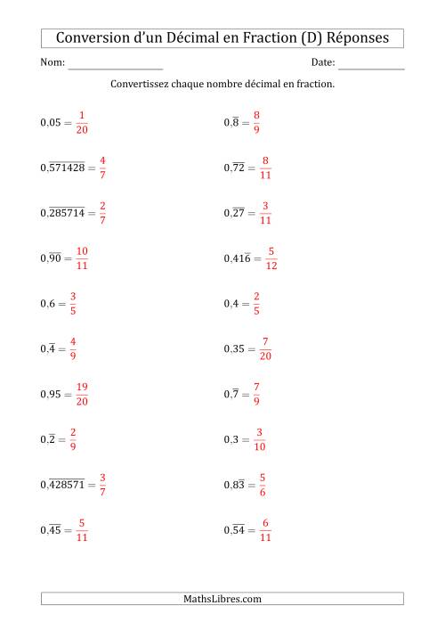 Conversion de Nombres Décimaux Finiset Périodiques en Fractions (D) page 2
