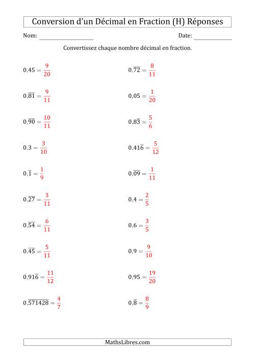 Conversion de Nombres Décimaux Finiset Périodiques en Fractions (H) page 2