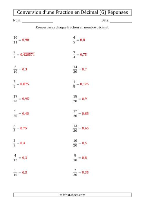 Conversion de Fractions en Nombres Décimaux Finis et Périodiques (G) page 2