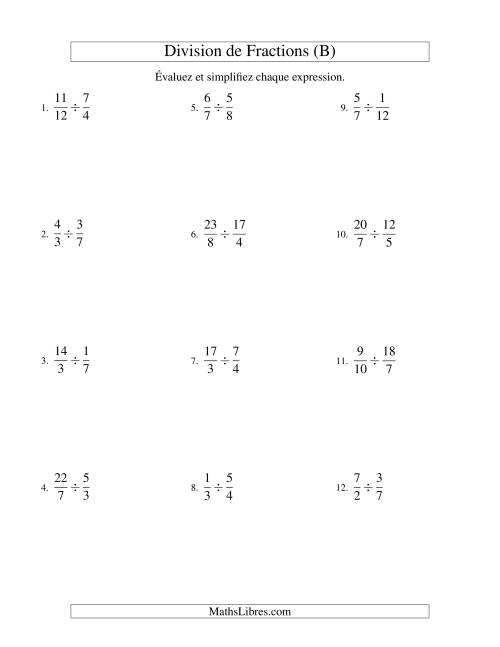 Division et Simplification de Fractions Impropres (B)