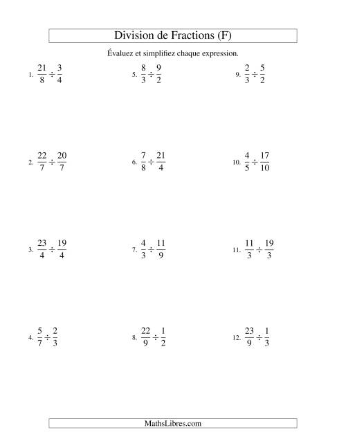Division et Simplification de Fractions Impropres (F)