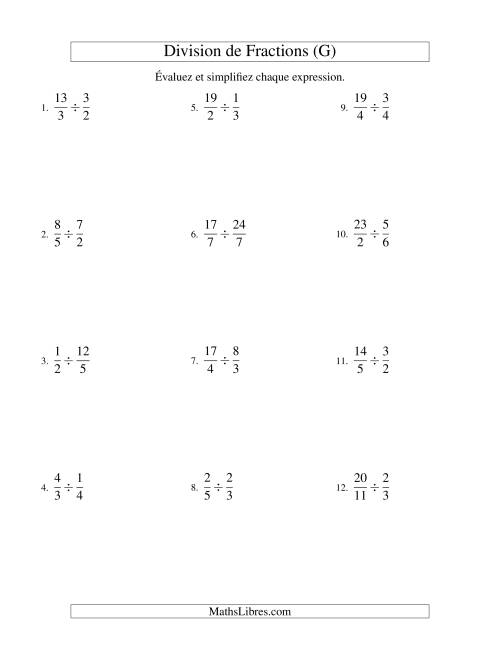 Division et Simplification de Fractions Impropres (G)