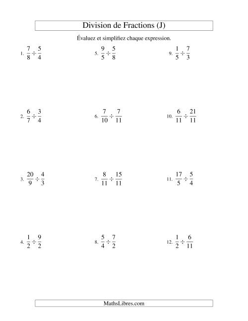 Division et Simplification de Fractions Impropres (J)