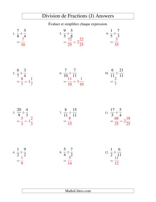 Division et Simplification de Fractions Impropres (J) page 2
