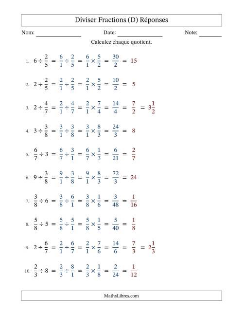 Division et Simplification de Fractions (D) page 2