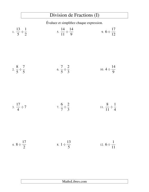 Division et Simplification de Fractions (I)