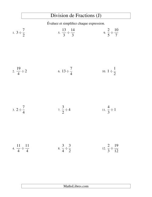 Division et Simplification de Fractions (J)