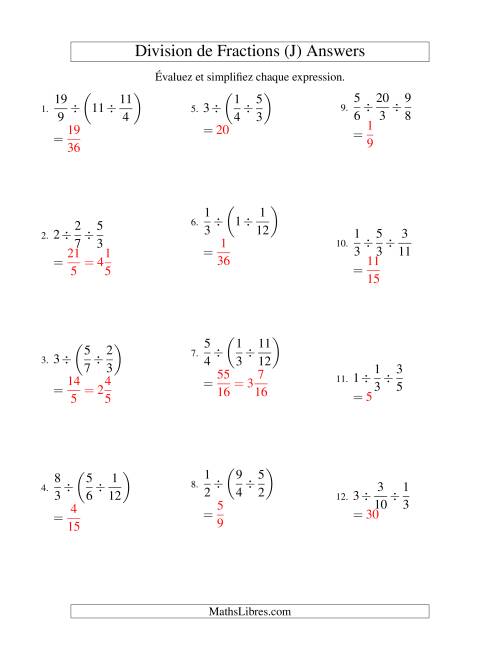 Division et Simplification de Fractions -- 3 fractions (J) page 2