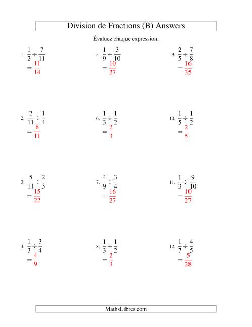 Division et Simplification de Fractions Propres (B) page 2